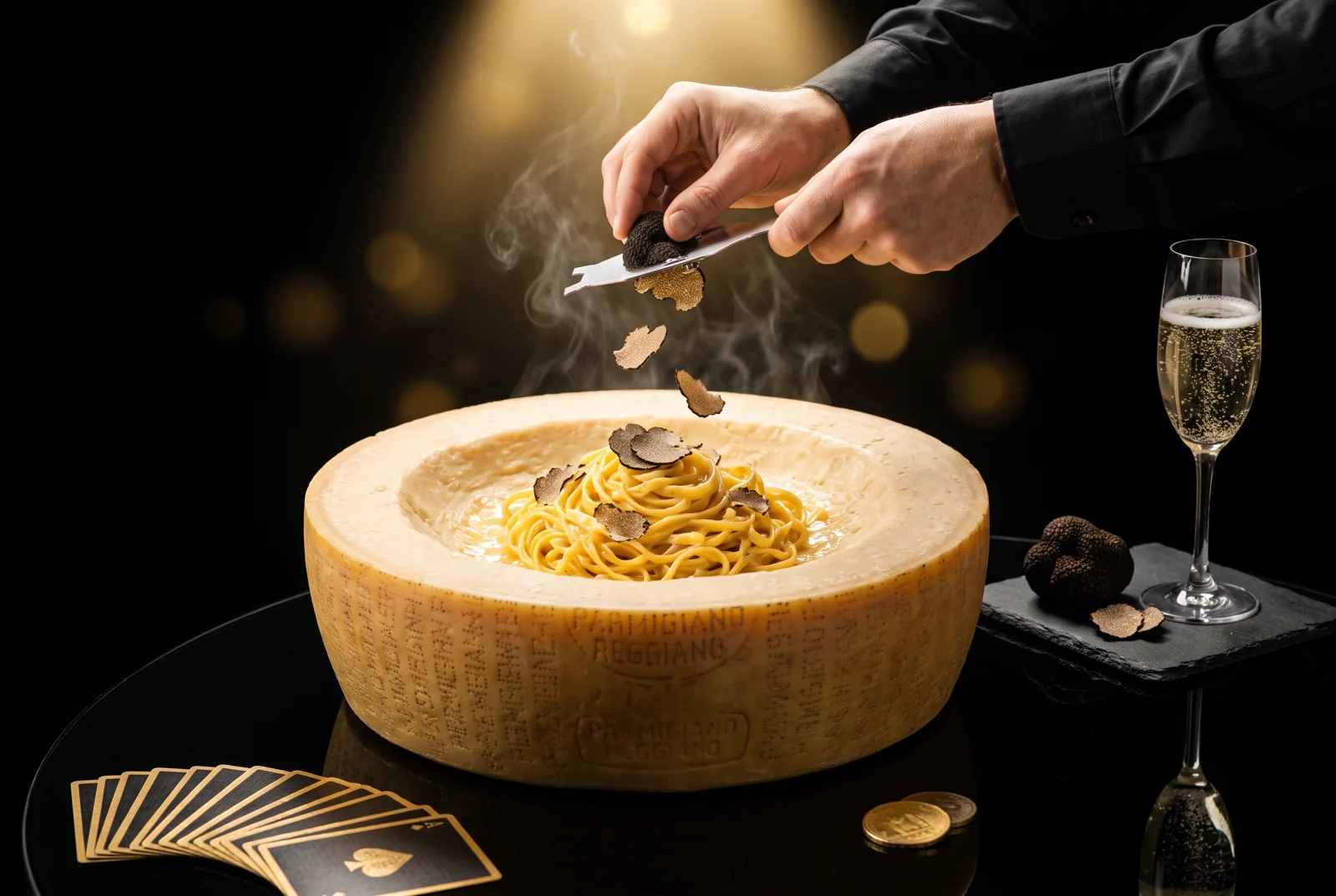 Magic Trüffel Pasta Night im Black Table Magic Theater Aachen